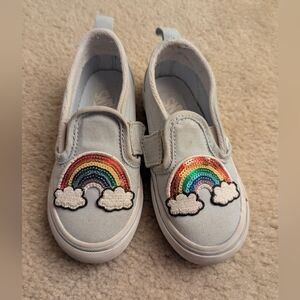 Vans Toddler sequin Rainbow Patch Slip Ons Size 9
